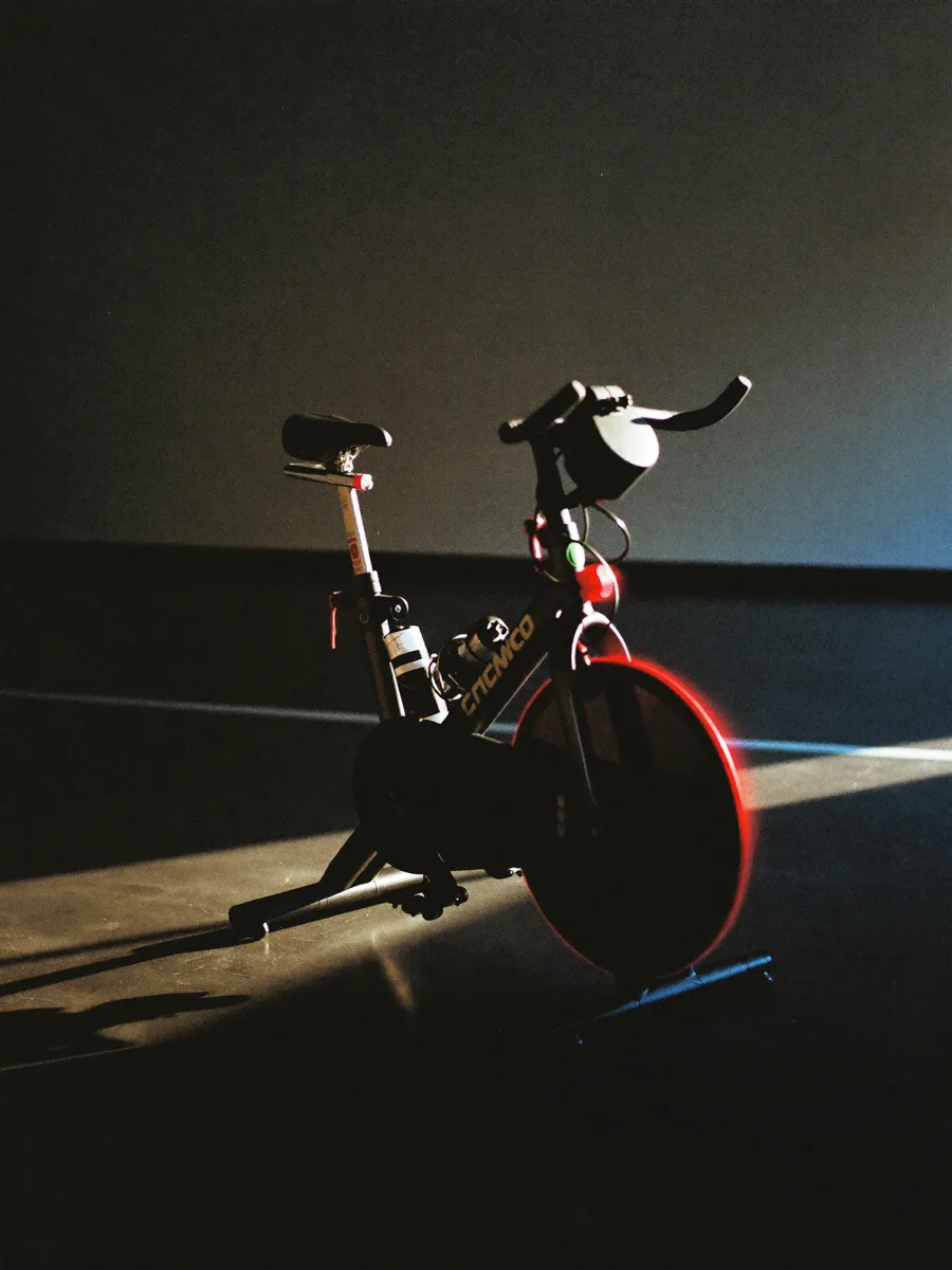 A stationary bike in the spin room